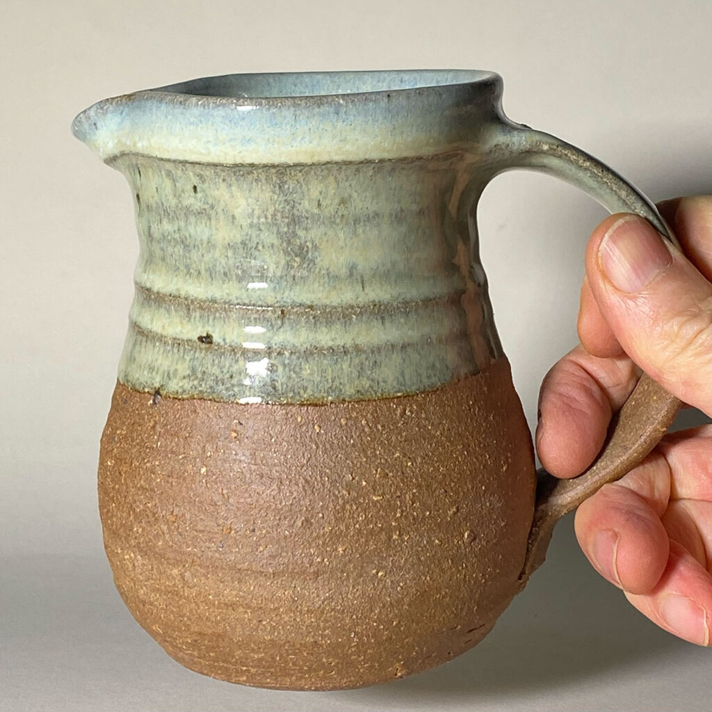 hand thrown glazed jug